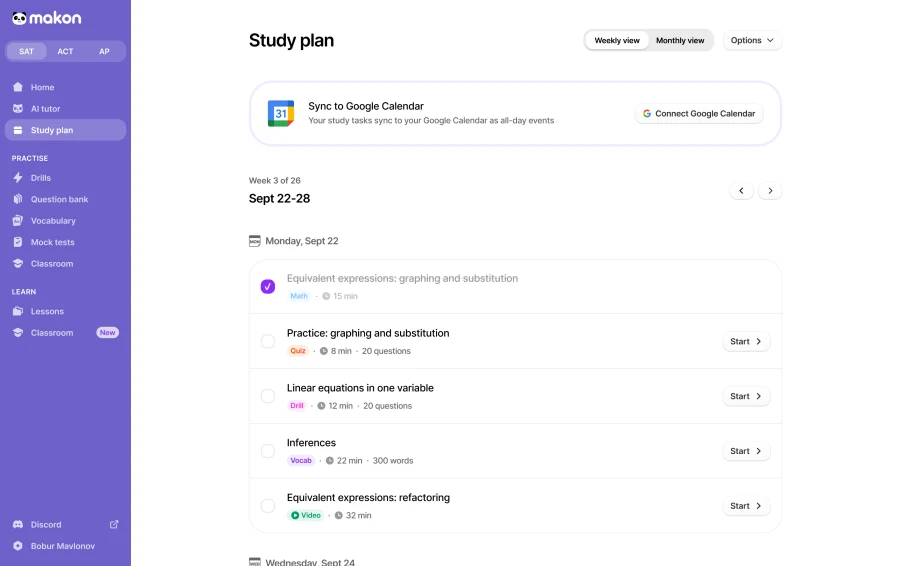 Study Plan