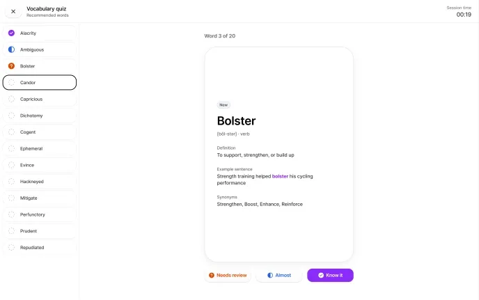 Vocabulary interface